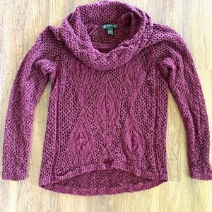 INC Burgundy Scoop Neck Sweater